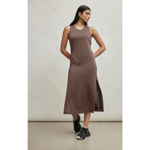 Carbon38 Taupe Brown Mesh Sleeveless Midi Tunic Top - Small